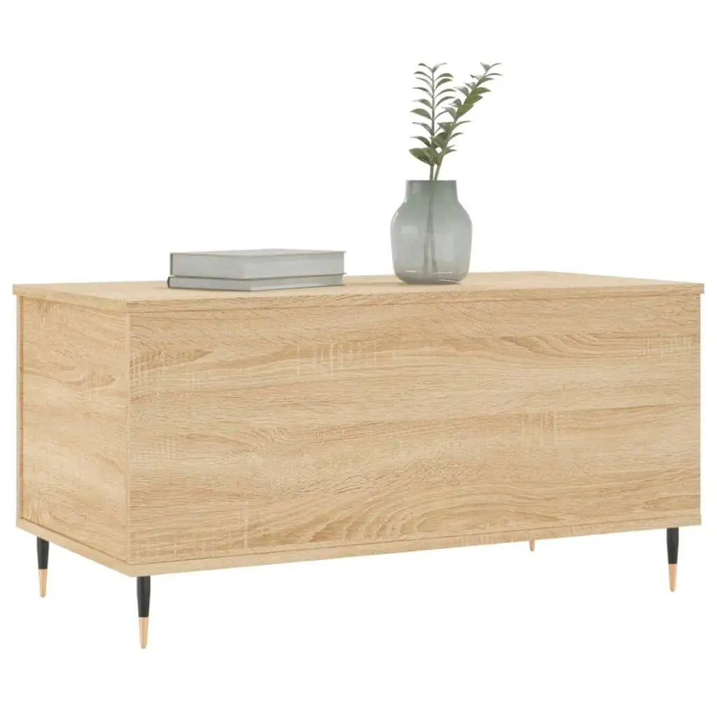 Modern Oak-Finish Coffee Table – 90x44.5x45 cm