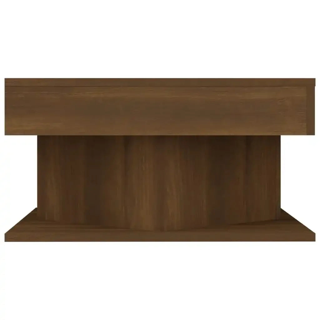 Brown Oak Coffee Table 57x57x30 cm – Engineered Wood Nordic Style for Living Room Side Table