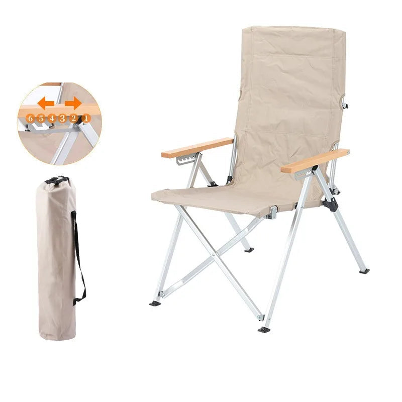 Portable Outdoor Aluminum Alloy Folding Stool – Adjustable 6-Level Leisure Chair