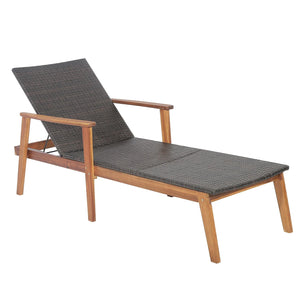 Rattan Outdoor Recliner Chair – Brown Patio Lounge Chair