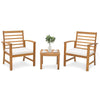 3-Piece Acacia Wood Patio Conversation Set – Outdoor Seating for 2