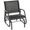 Outdoor Gliding Swing Chair with Mesh Seat, Curved Back, Steel Frame & Armrests